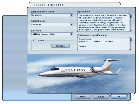 Aircraft Selection in FS2004